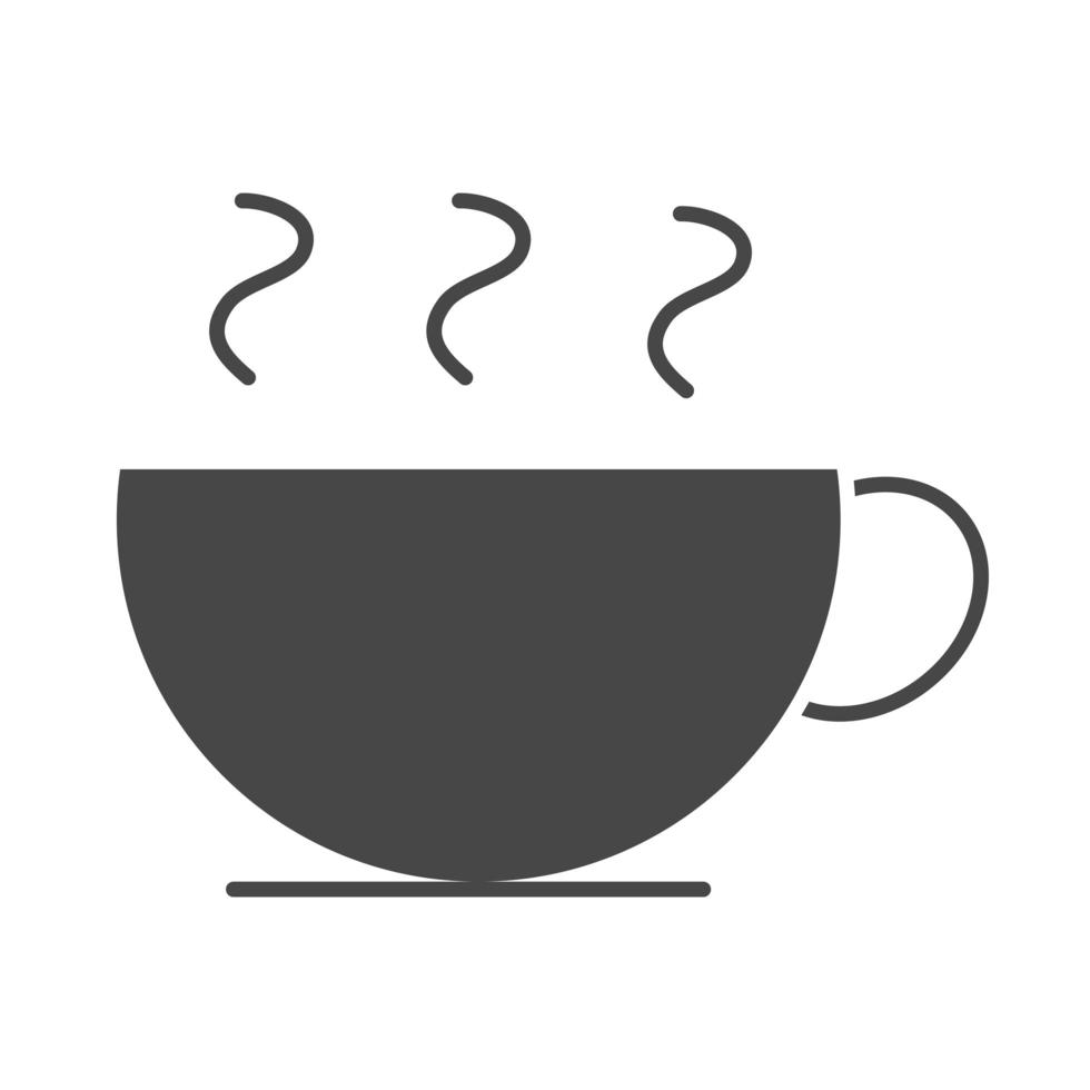 tasse de café chaud boisson arôme silhouette icône style vecteur