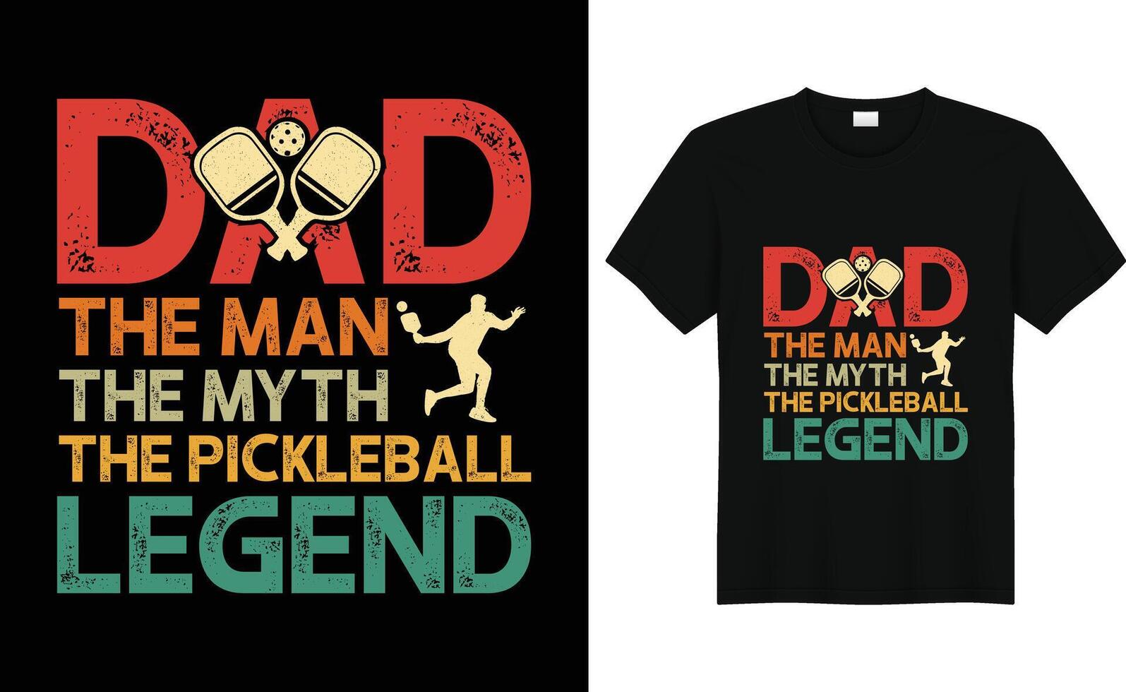 papa le homme le mythe le pickleball légende, drôle ancien pickleball t chemise conception, pickleball amoureux T-shirt, pickleball cadeaux, pickleball joueur chemise vecteur