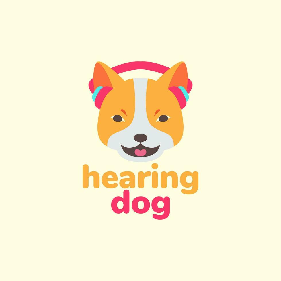 animal animaux domestiques chien audition la musique casque de musique mascotte dessin animé logo conception vecteur