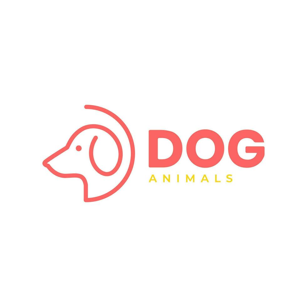 chien animaux domestiques kines moderne minimal géométrique Facile mascotte logo vecteur icône illustration