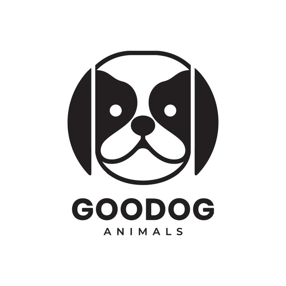 frontière colley chien animaux domestiques tête mascotte mignonne moderne logo vecteur icône illustration