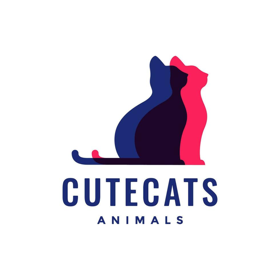 chat animaux domestiques s'abstenir coloré moderne mascotte Facile logo icône vecteur illustration
