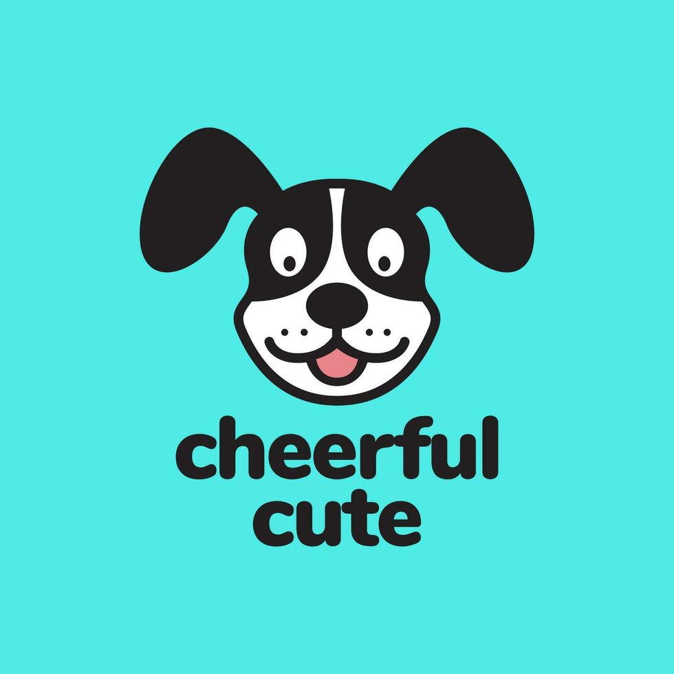 chiot chien animaux domestiques pedigree mignonne sourire content mascotte dessin animé coloré logo icône vecteur illustration