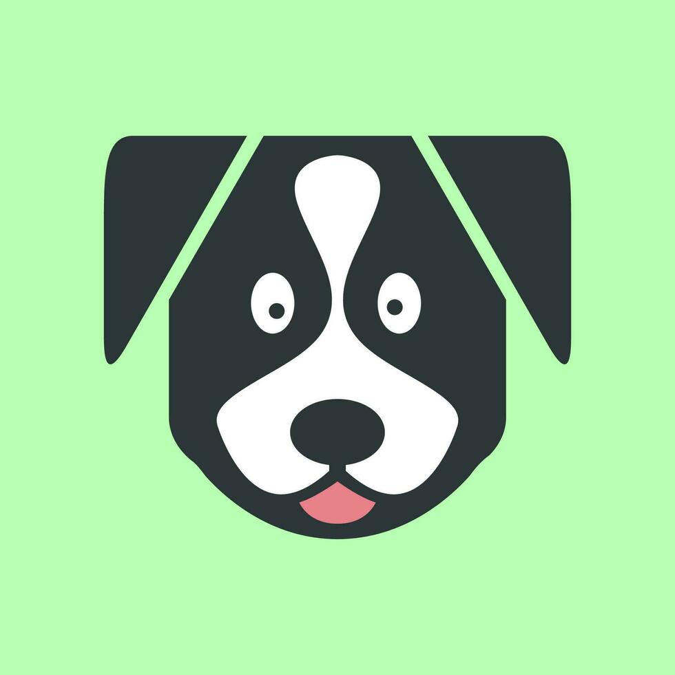jack russel chiot chien noir animaux domestiques mascotte mignonne coloré moderne dessin animé logo icône vecteur illustration