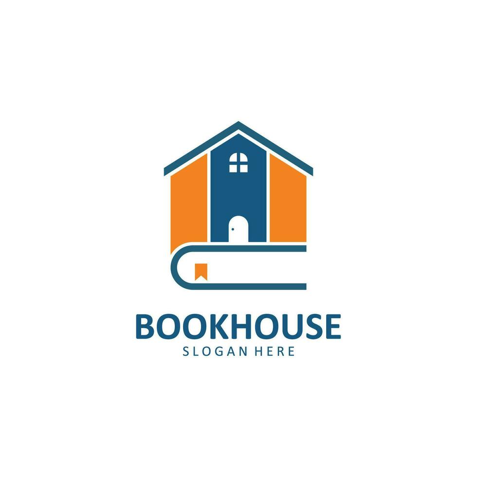 livre maison logo modèle vecteur illustration