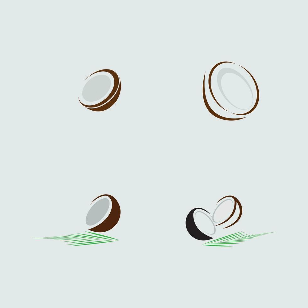 noix de coco logo et symbole vecteur