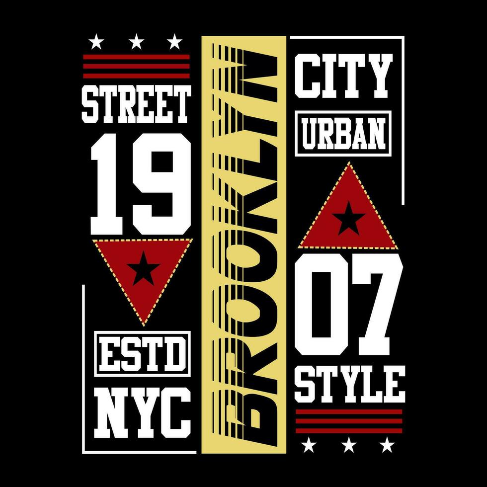 Brooklyn texte, logo typographie vecteur conception