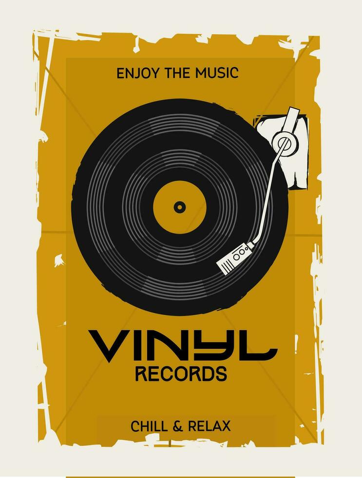 vecteur de vieux la musique affiche avec vinyle record parfait pour affiche, etc