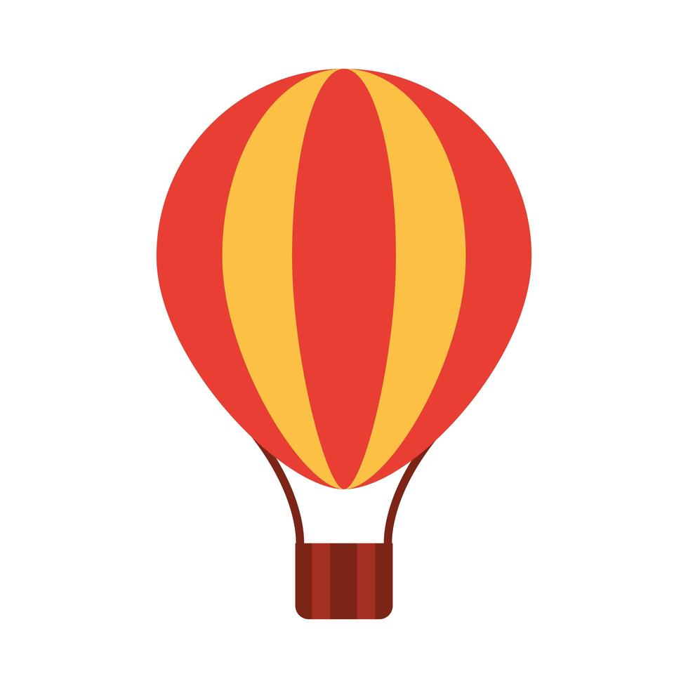 vacances d'été voyage montgolfière loisirs aventure style icône plate vecteur