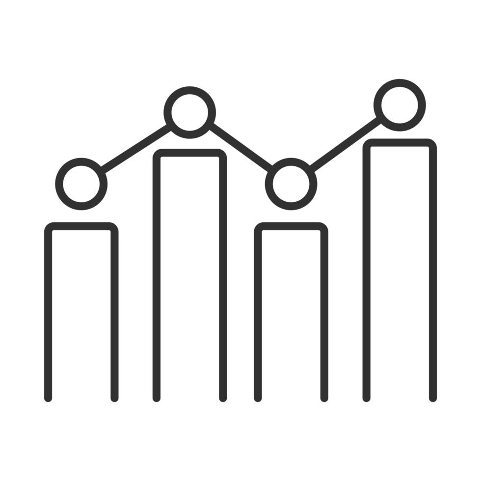 icône de ligne de barre de statistiques commerciales d'analyse de données vecteur