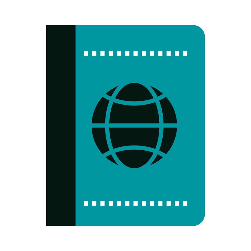 vacances d'été passeport de voyage document id style d'icône plate vecteur