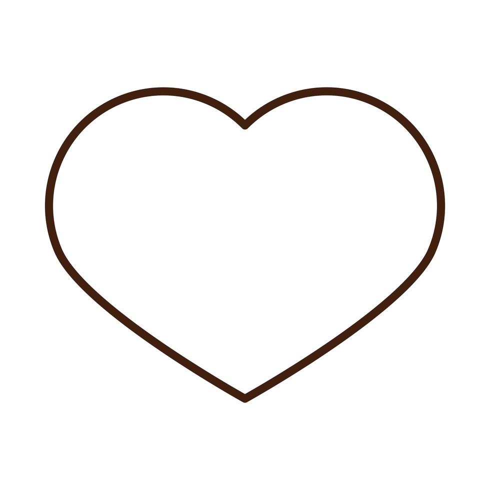 coeur amour décoration romantique style icône linéaire vecteur