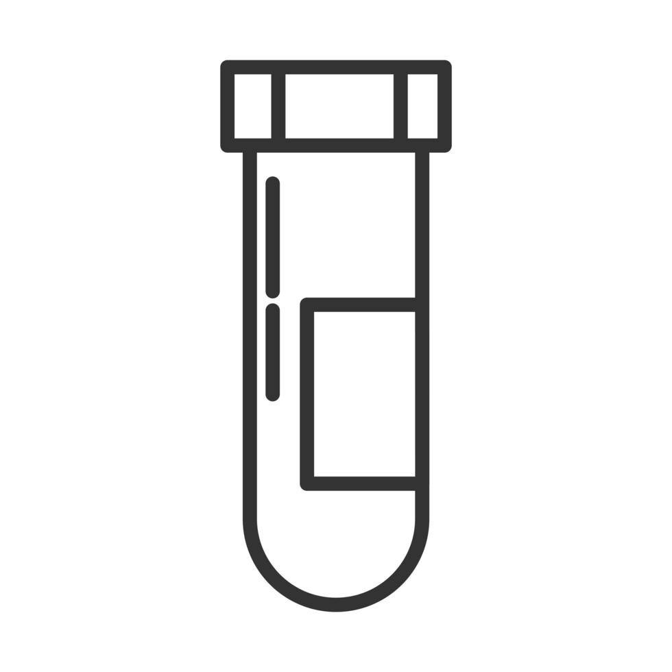 conception d'icône de ligne de tube à essai de laboratoire de recherche de diagnostic covid19 de coronavirus vecteur