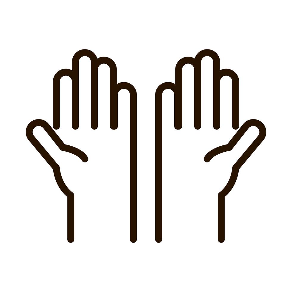 les mains soutiennent l'icône de la communauté et de la ligne de partenariat vecteur