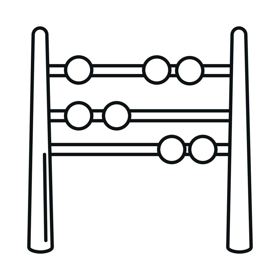 boulier arithmétique de retour à l'école fournir le style d'icône de ligne d'éducation élémentaire vecteur