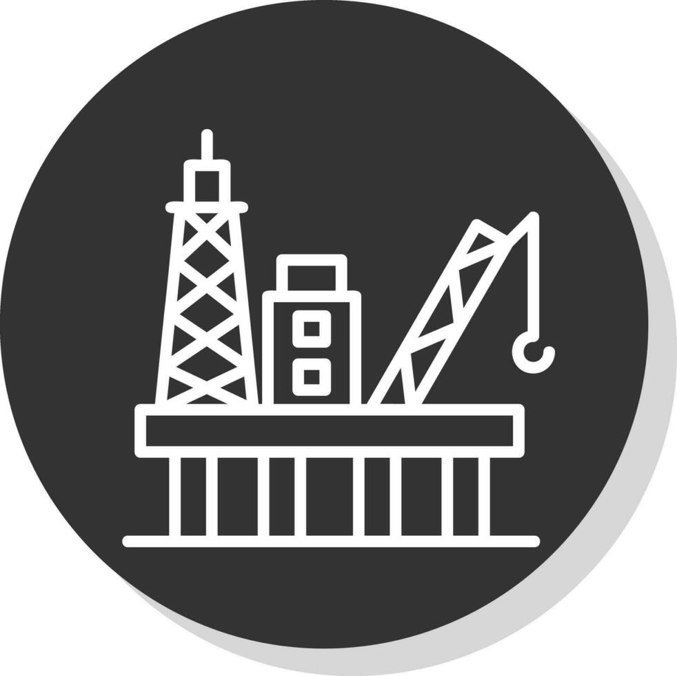 conception d'icône de vecteur de plate-forme pétrolière