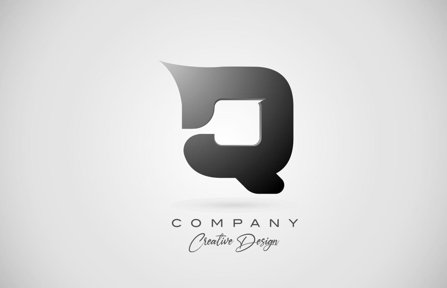 alphabet lettre q icône logo en dégradé noir. conception créative pour les entreprises et les entreprises vecteur
