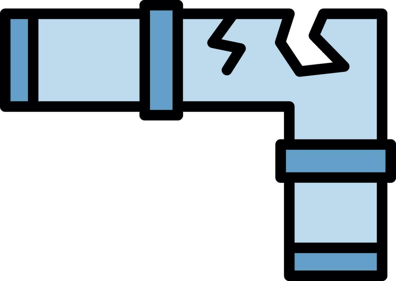 conception d'icône de vecteur de tuyau endommagé