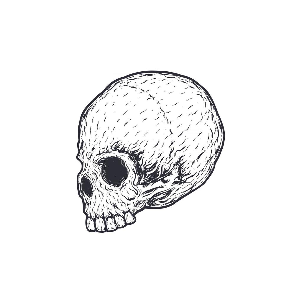 illustration vectorielle de crâne, impression de t-shirt vecteur