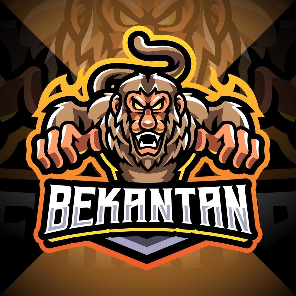 création de logo de mascotte bekantan esport vecteur