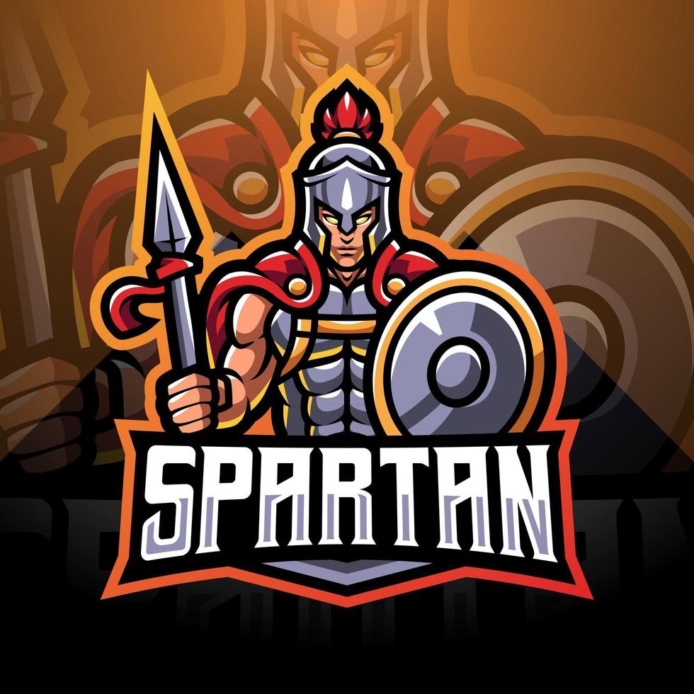 création de logo de mascotte esport spartiate vecteur