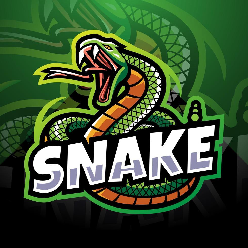 création de logo de mascotte de serpent esport vecteur