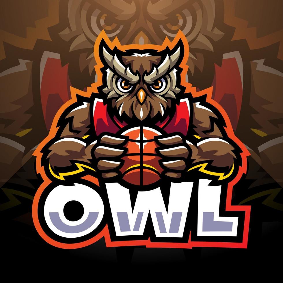 hibou sport esport mascotte logo vecteur