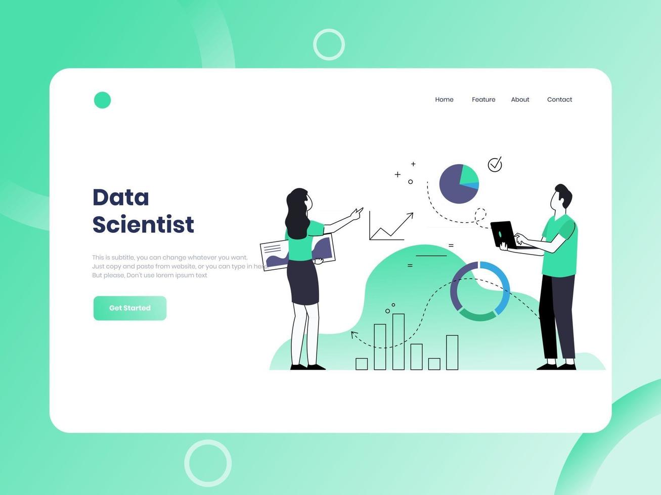 expert data scientist vecteur