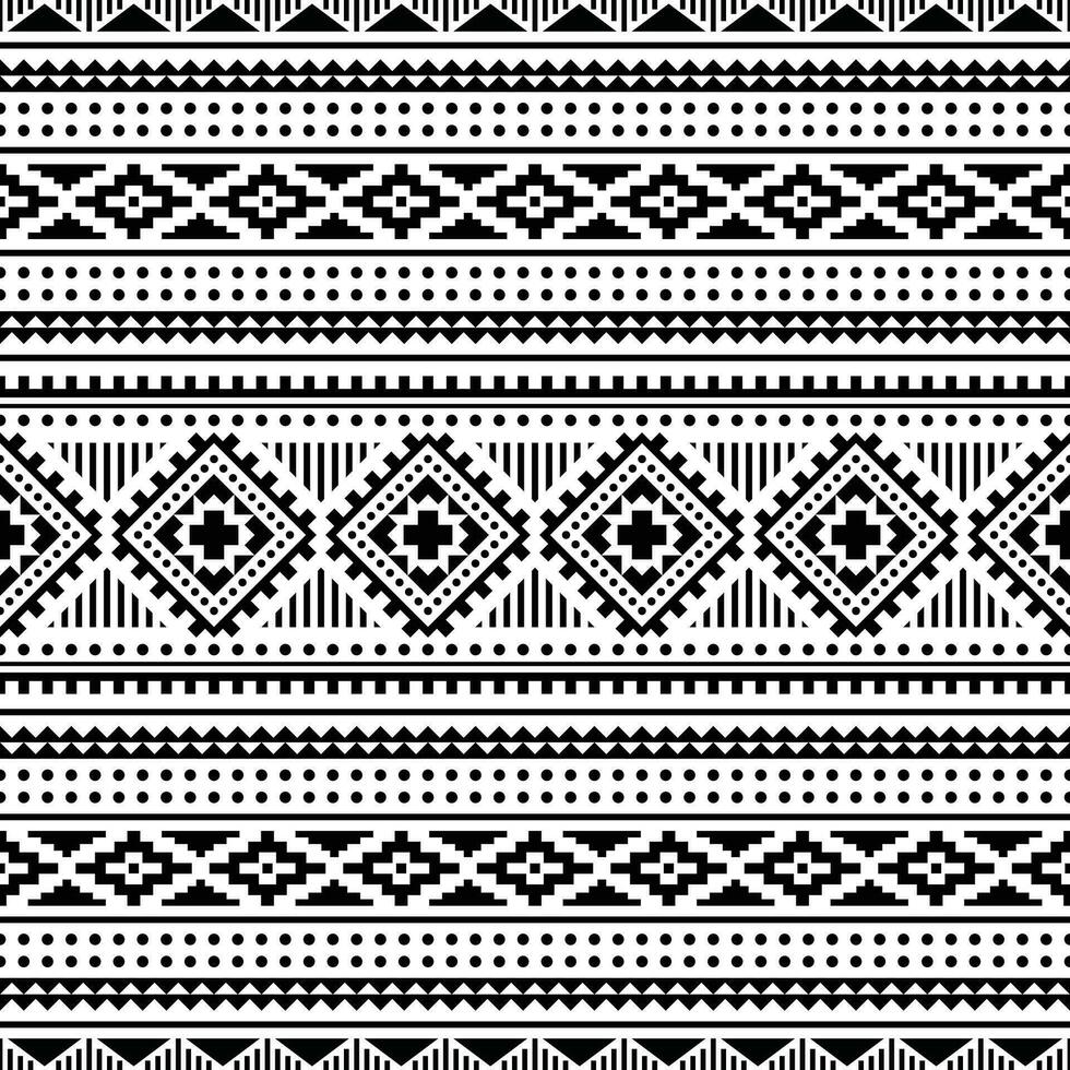 sans couture ethnique modèle vecteur conception pour en tissu imprimer. géométrique abstrait art. illustration de tribal modèle. noir et blanc couleurs.