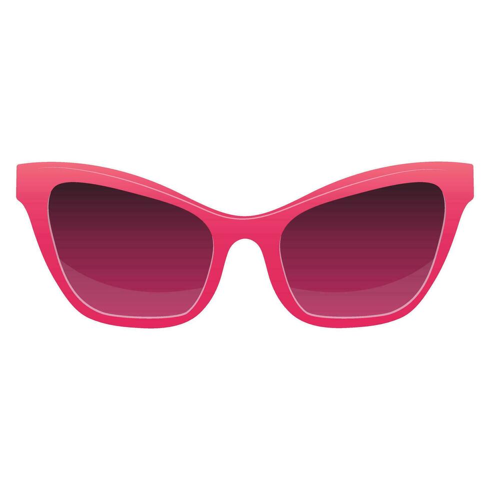 Lunettes de soleil rose isolé sur fond blanc vecteur