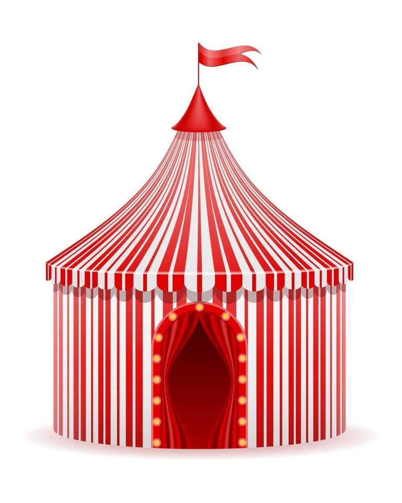 Chapiteau de cirque rouge à rayures illustration vectorielle stock isolé sur fond blanc vecteur