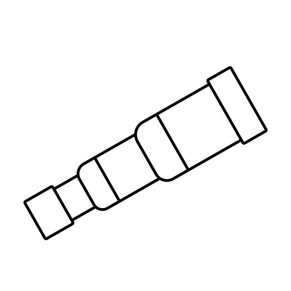 icône de style de ligne de télescope marin vecteur