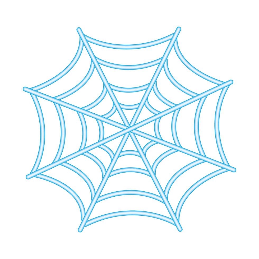 icône de style néon halloween spider net vecteur
