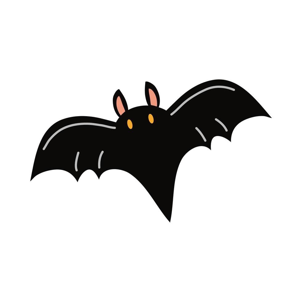 icône plate de style de vol de chauve-souris halloween vecteur