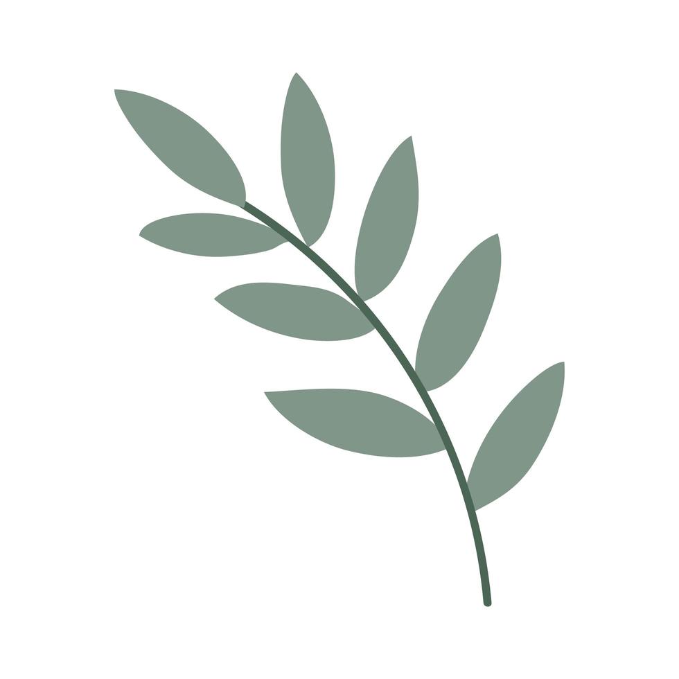 branche avec icône de style plat feuilles vecteur