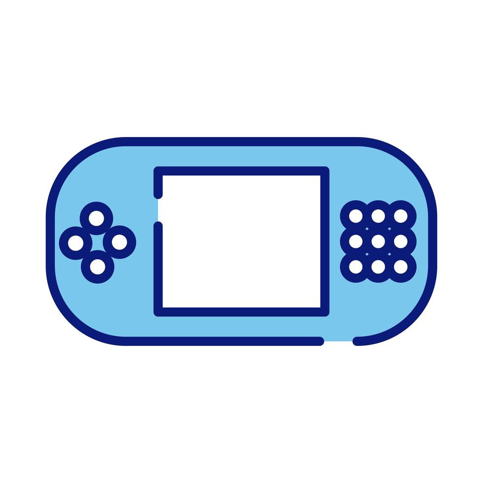icône de ligne et de remplissage de style portable de jeu vidéo vecteur