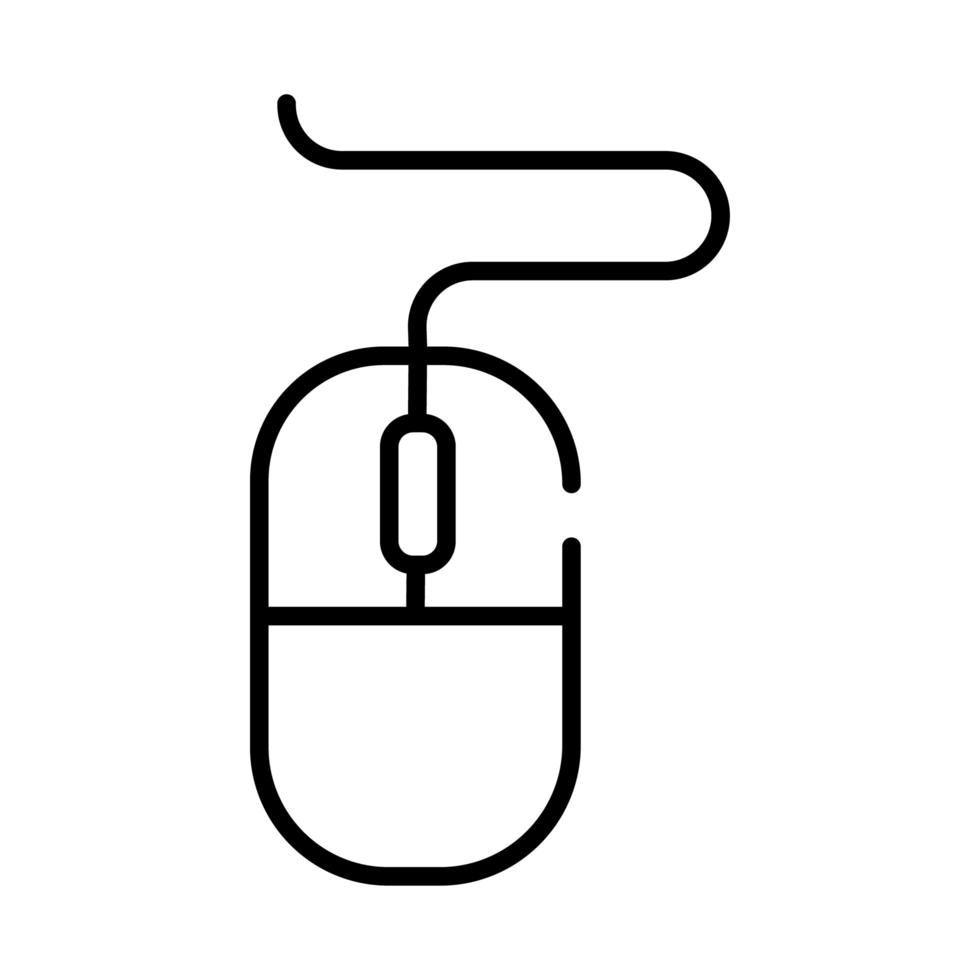icône de style de ligne de matériel de souris vecteur