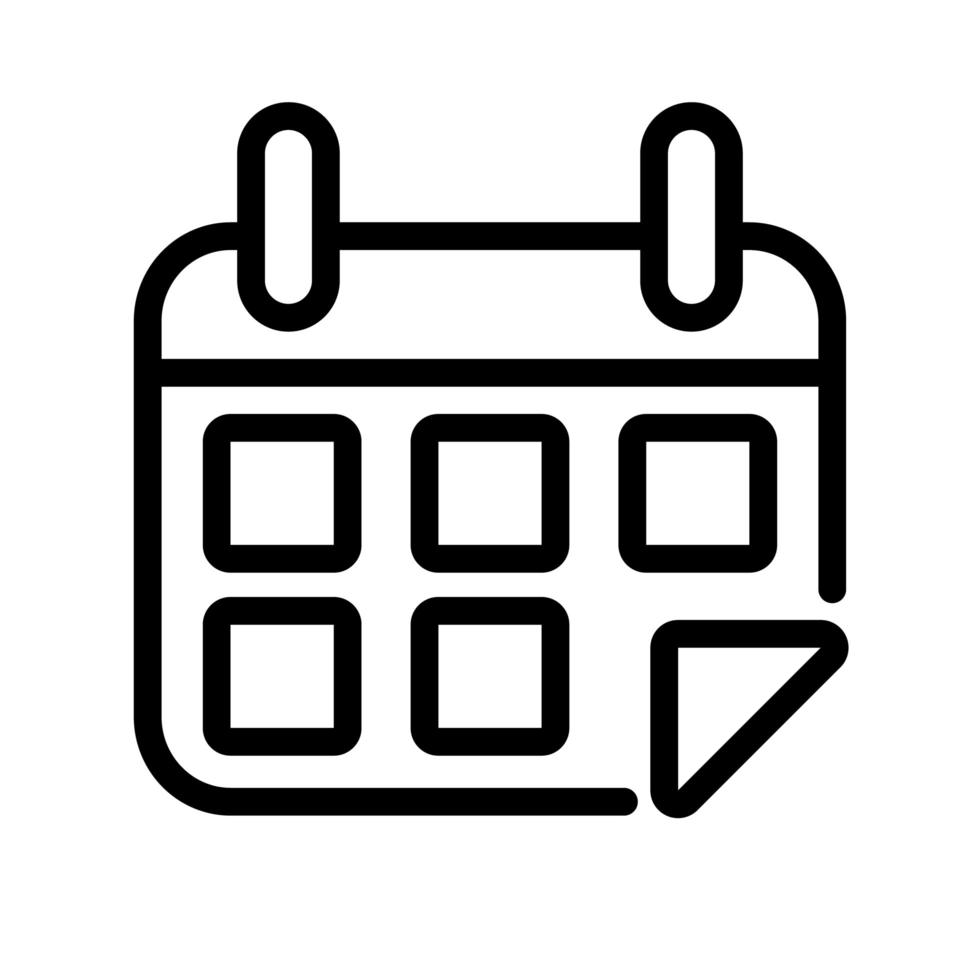 icône de ligne de style de rappel de calendrier vecteur