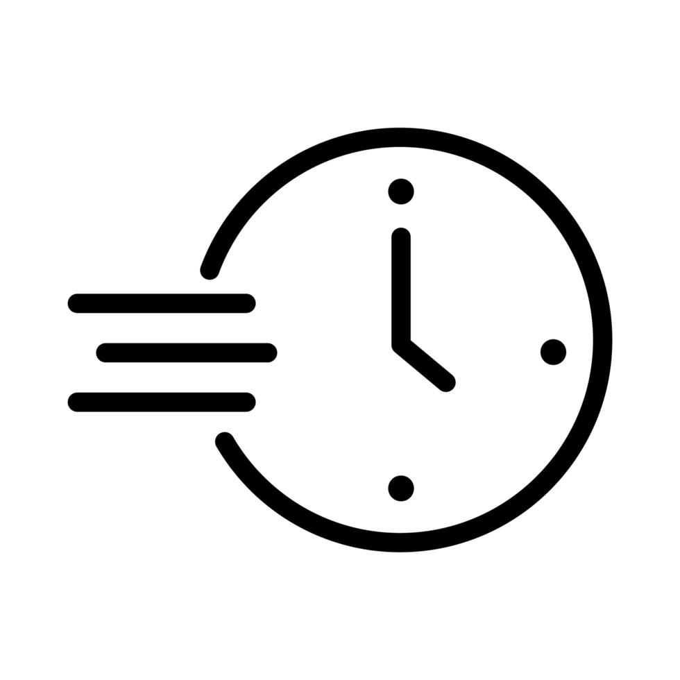 horloge avec icône de style de ligne de symbole de vitesse vecteur