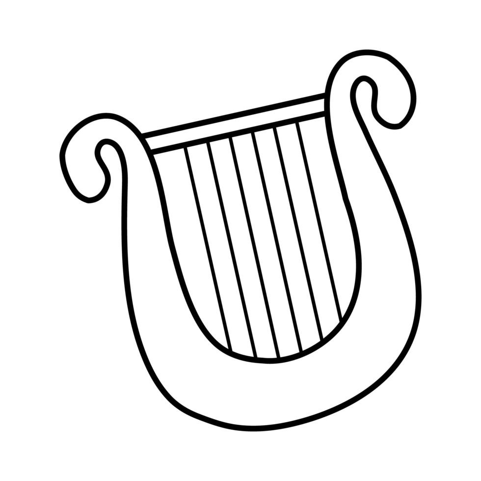 style de ligne d'instrument à cordes lyre vecteur