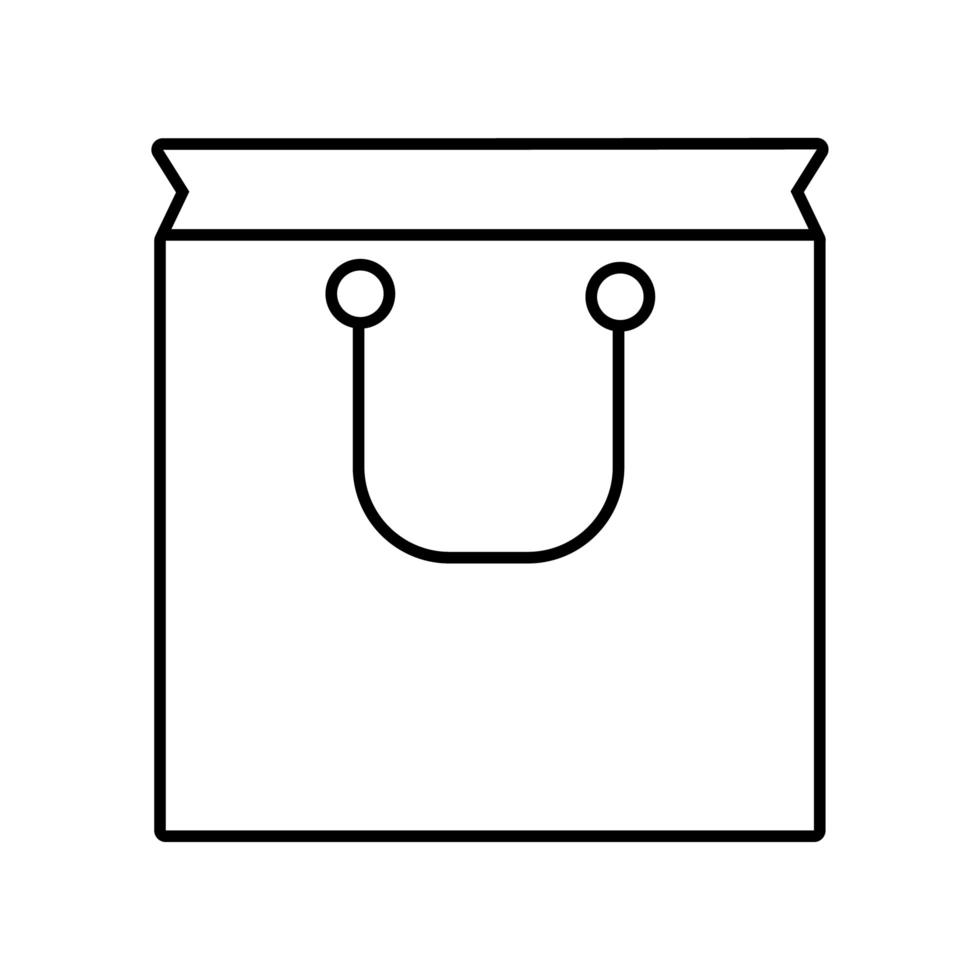 icône de ligne de style sac shopping vecteur