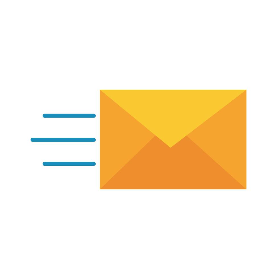ligne de courrier enveloppe et icône de style de remplissage vecteur