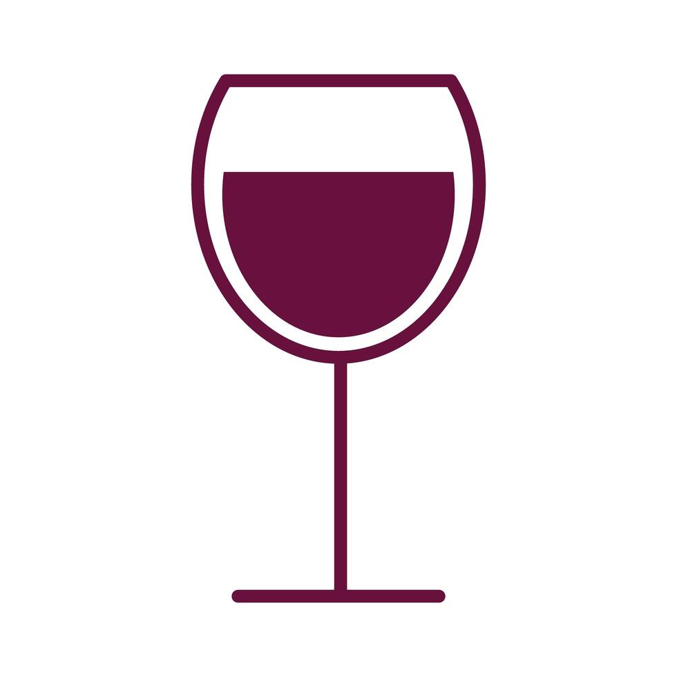 icône de style de ligne de boisson coupe de vin vecteur