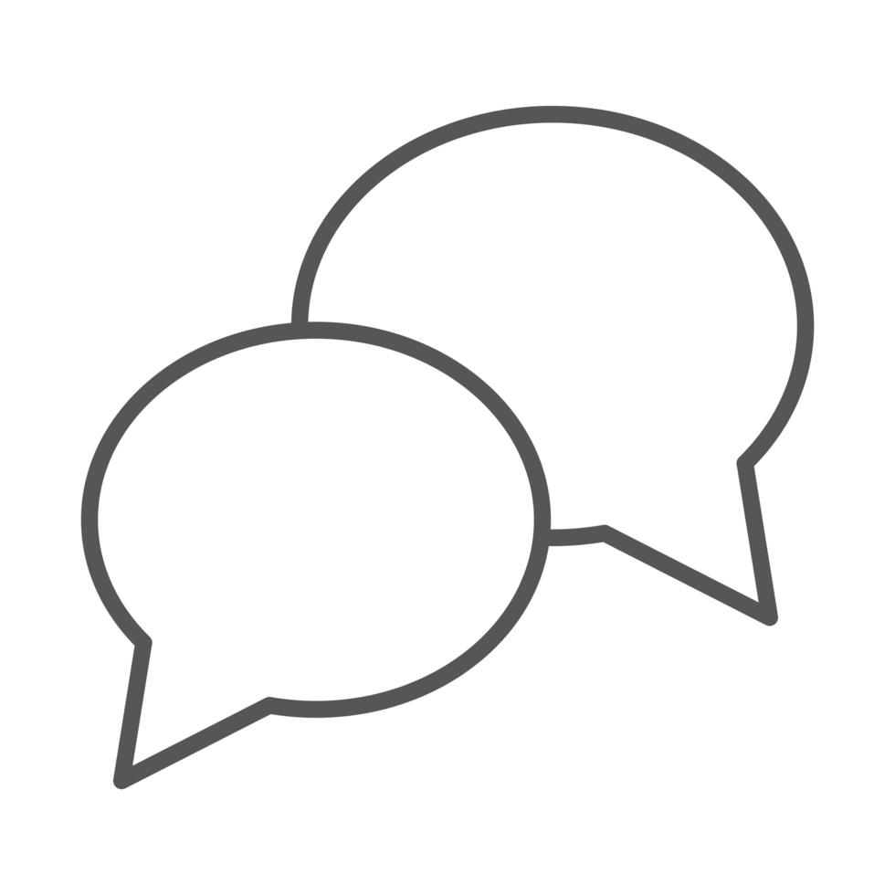 Speech bubble talk message ligne icône design vecteur