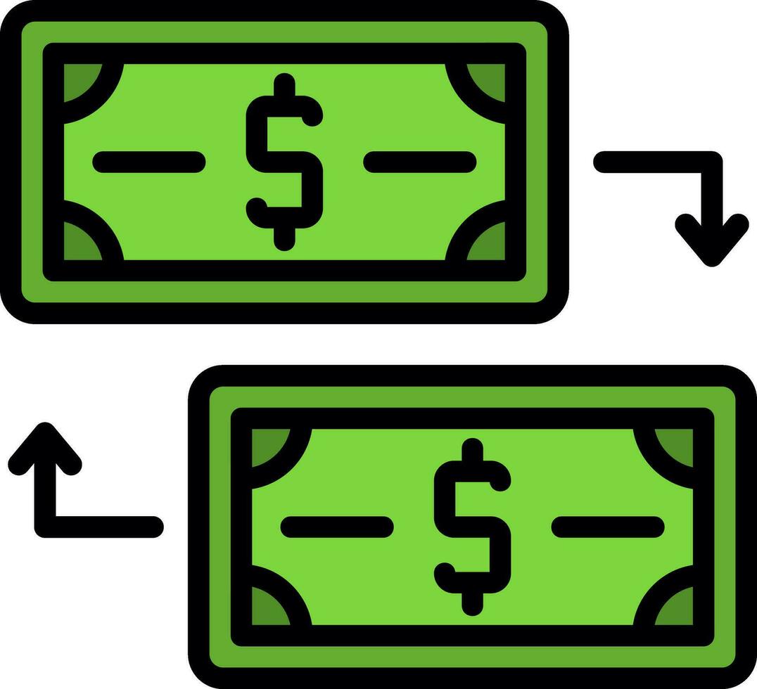 conception d'icône de vecteur d'échange d'argent