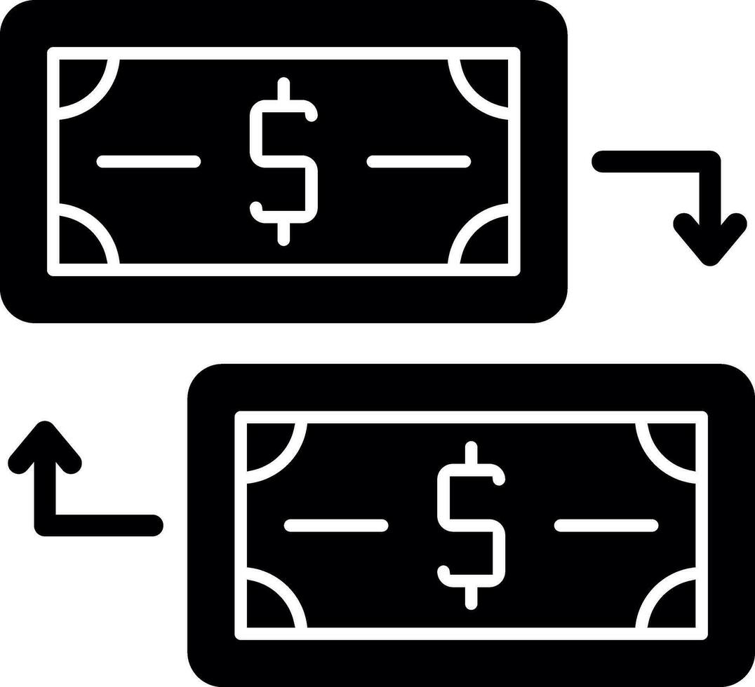 conception d'icône de vecteur d'échange d'argent