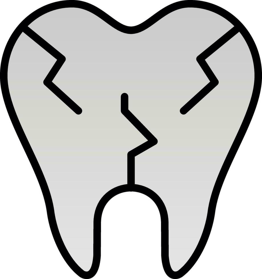 cassé dent vecteur icône conception