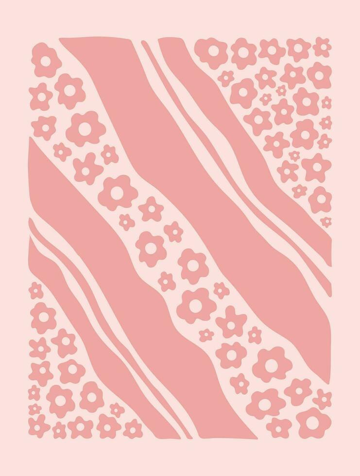 abstrait esthétique floral affiche avec biologique formes. contemporain minimal mur art décor. matisse vecteur imprimer. rose couleurs