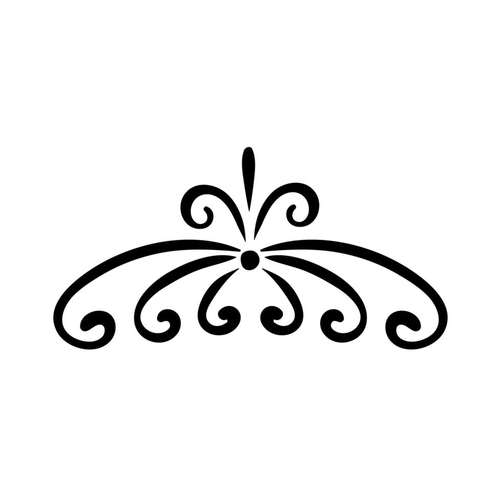 icône de style silhouette décoration cadre victorien élégant vecteur