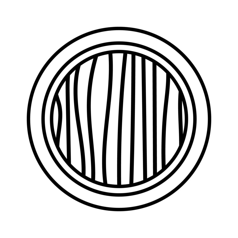 icône de style silhouette décoration cadre circulaire vecteur